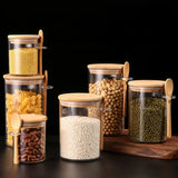 Popxstar  3pcs Sealed PET Storage Tank with Spoon and Sealing Cover, Suitable for Kitchen, Seasoning, Nuts, Snacks, Kitchen Storage Bottle