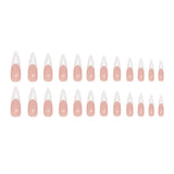 Popxstar  24Pcs Long Stiletto Fake Nails Spicy Girls Charm Manicure Pink Press On Nails Full Cover French False Nails Art for Women