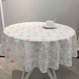 Plastic Small Round Table Cloth Water-resistant Non-washable Pastoral Style Coffee Table Cloth PVC Household Dining TableCloth