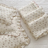 Popxstar INS Ruffle Edge Gauze 100% Cotton Princess Pillow Case 30X50 48X74cm Breathable Pillowcase Decorative for Home Bedding Bedroom