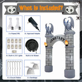 Popxstar 10FT Haunted Cemetery Halloween Inflatable Archway,Inflatable Halloween Arch, Blow Up Yard Decorations