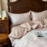 Popxstar  100% Cotton Bedding Set Ins Korean Floral 3D Printed Duvet Cover Bed Linen Flat Sheets Set 2 Pillowcases Twin Double Queen Size