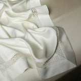 Popxstar  4/6Pcs Hollow Wide Edge Cooling Summer Quilt Soft Silky Lyocell Bamboo Fiber Thin Comforter With Bed Sheet Pillowcases