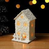 Popxstar Christmas Led Light Wooden House with Snowflake Luminous Cabin Christmas Decorations For Home Xmas Ornament New Year Gifts