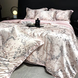 Popxstar  new high-end luxury silky Sleeping naked digital printing washed silk style Bedding Set Duvet Cover Bed Sheet Pillowcases