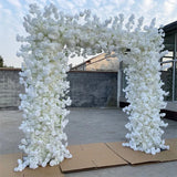 Popxstar White Cherry Blossom Rose Flower Row Runner Wedding Background Arch Deco Floral Arrangement Hanging Flower Row Centerpieces Ball