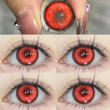 Popxstar  2pcs Cosplay Colored Contact Lenses Anime Green Contacts Lenses Halloween Colorful Pupil Blue Purple Red Pink Yellow Lens