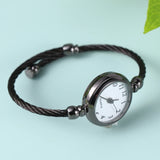Popxstar Womens Jewelry Bracelet Cuff Watches Women Bangle Cuff Wrist Bracelet Watch Stainless Steel Wire Band Dress