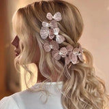 Popxstar Flower Hairband Bridal Hair Jewelry Pearl Crystal Headband Birthday Party Tiara Wedding Hair Accessories For Women Marrige Crown