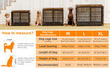 M/L/XL/2XL Dog Crate Cage Furniture Wooden Pet Kennel Table with Three Doors and Removable Tray Decorative Side End Table