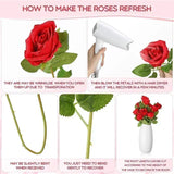 Popxstar 100 Pieces Artificial Roses Flowers Fake Silk Roses Bouquet for Table Centerpiece Vases Wedding Party Decor