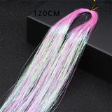 Popxstar Shiny Threads Glitter Hair Tinsel Kit Gold Silk Hair Glitter String Extensions Accessories for Women Headdress
