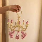 Popxstar Plastic Princess Style Beautiful Drying Rack Multi-functional Underwear Socks Clip Clothes Hanger Dryer Towels Cloth Drying Rack