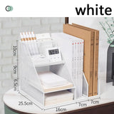 Desk Organizer Office Desktop File Rack Metal Bookstand Multi-function Storage Rack Office Supplies Folder Storage Box