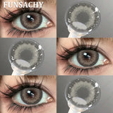 1 Pair Black Lenses Natural Contact Lenses for Eyes Eye Contacts Brown Gray Lenses Yearly Cosmetic Women Lens