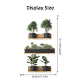 Popxstar 3PCS Green Plant Cactus Potted Wall Stickers for Bedroom Living Room Bathroom Home Decoartion Wall Decals