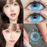Popxstar  2PCS/Pair Contact Lenses with diopters Natural Lenses Gray Lenses Beauty Pupils Korean Style Fashion cosmetics Lenses New