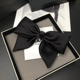 Popxstar Large Black Fabric Bow Grab Hair Clips Women's New Korean Style Hairpin Fashion Shark Cawl Clips Girls Hair Accessories