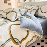 Popxstar  High-quality Home Pure Cotton Bedding Set 100% Cotton Skin-friendly Queen Duvet Cover Set with Sheets Comforter Cover Pillowcase