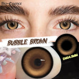Popxstar  1 Pair Colored Contact Lenses with Prescription Natural Look Myopia Lenses 0~-6.00 Green Lenses Brown Contact Lenses