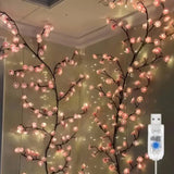LED Branch Lights Rattan Lights Cherry Blossom Atmosphere Indoor and Outdoor Decorative Styling Lights Bendable Atmosphere Light
