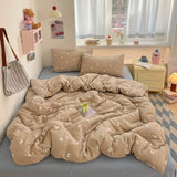 Popxstar  100% Cotton Bedding Set Cartoon Cute Animals Duvet Cover Set Bed Linen Flat Sheets Set 2 Pillowcases Single Double Queen Size