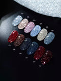 Autumn Winter Blue Black Red Glass Bead Crystal Cat Eye Gel Nail Polish New Whitening High Density Sparkling Nail
