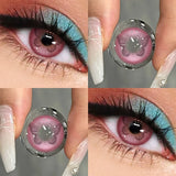 1pair Color Contact Lenses With diopters Purple Pupils Beauty Lenses Makeup Blue Myopia Contacts Cosplay Anime New Style