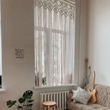 Handmade Cotton Rope Woven Curtain Tassel Tapestry Decorative Door Curtains Homestays Wall Creative Background Partition Curtain