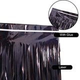 Popxstar Black Laser Foil Tinsel Wedding Decoration Birthday Party Decorations Backdrop Decoration Mariage Halloween Party Backdrop