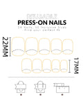 Popxstar 24PCS/1 BOX Gradient Patch  Love Peach Bow See Photochromic Stereo Wear Nail  Fake Nail