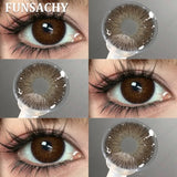 1 Pair Black Lenses Natural Contact Lenses for Eyes Eye Contacts Brown Gray Lenses Yearly Cosmetic Women Lens
