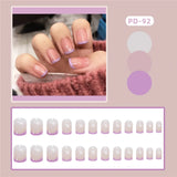 Popxstar 24pcs Lemon Short Wear Tips Nail False Patch Press on Nails Supplies for Professionals Artifical Fake Nails Faux Ongles Uñas