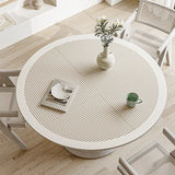Popxstar Minimalist Round Dining Table Mat with Lines Stripes Desktop Protective Mat Waterproof Oil-proof PVC Table Mat Anti-scratch Mats