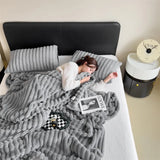 Popxstar New Imitation Rabbit Plush Warm Blanket Set or Only Blankets for Autumn Winter Soft Fluffy Warmth Lounger Sofa Throw Blankets