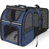 Expandable Pet Carrier Cat Backpack Oxford Mesh Breathable Travel Cat Bags Portable Multi-Function Dog Transport Backpack
