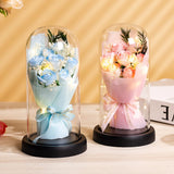 Popxstar  Eternal Rose LED Light Acrylic Cover Flower Valentines Day Gift Wedding Party Decor Artificial Rose Flowers Light Christmas Part