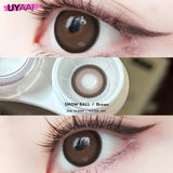 Popxstar 2PCS Color Contact Lenses (Pearl Series) Brown Natural Lenses Gray High Quality Eye Contacts 14.5mm Big Pupil Beauty Lense