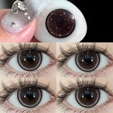2pcs Yearly Contact Lenses Prescription Myopic Glasses on the Eye Using Lenses Comic Eye Black Natural Lenses Fast Shipping