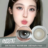 Popxstar  2PCS New Gray Prescription Contact Lenses Fashion Pupils Cosmetics Eye Color Lenses Myopia Colored Contact Lenses Brown