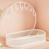 Large Capacity Key Storage Organizer Space-saving Modern Iron Entryway Storage Rack with Hooks Bathroom Storage Tray
