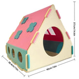 Popxstar  Cute Dopamine Cat's House Multi-hole Breathable Pet Castle House Felt Material Cat Bed Detachable Wear-resistantcat Accessories