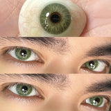 2Pieces Colored Contact Lenses Bueatiful Pupil Color Circle Lens Green Iris Prescription Yearly Natural Coloured Contacts