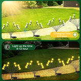 Popxstar  LED Solar Garden Lights Outdoor Firefly Lights Sway By Wind Waterproof for Garden Patio Pathway Fairy Decoration