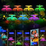 Popxstar Double Solar Jellyfish Light 7 Colors Solar Garden Lights LED Fiber Optic Lights Outdoor Waterproof Decoration Ground Lamp Hot