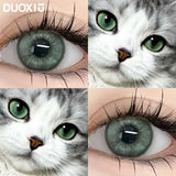 Popxstar  1Pair Color Contact Lenses New Product Lan Cat Sclera Blue Green Lenses Degree Prescription -0.00 to -8.00 Beauty Pupils
