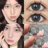 2PCS Color Contact Lenses With diopters Korean Lens Health & beauty Pupil Large Diameter Milk Treasure Bead Free Delivery