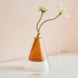 Popxstar Double Wall Glass Vase Art Decorations Flower Plant Container Vase Home Decor Accessories Desktop Crafts Terrarium Decoration