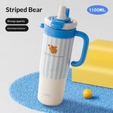 Cute and Energetic Ice Cup High Appearance Level for Girls Large-capacity Car Water Cup Portable Giant Straw Insulated Cup