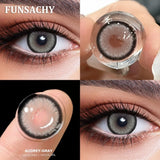 Popxstar  1 Pair Dark Black Color Contact Lenses for Eyes Natural Brown Grey Eye Contacts Beautiful Pupils Makeup Lens Yearly Use